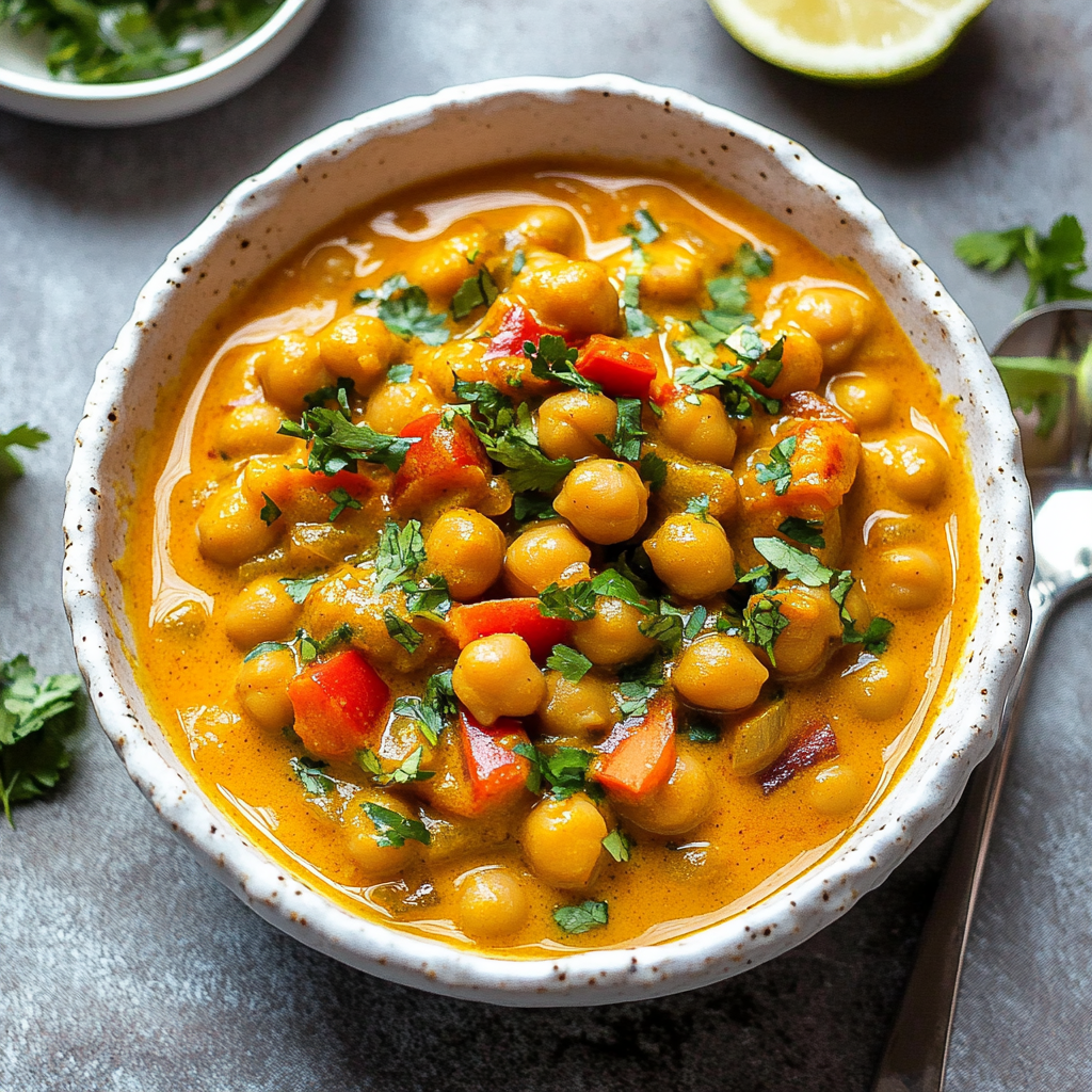 Tamarind-Infused Chickpea Curry with Coconut Milk
