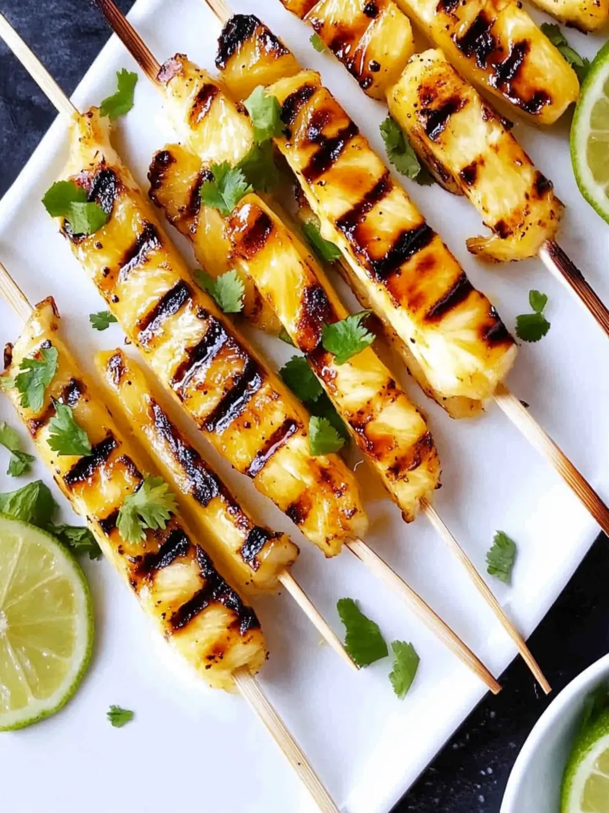 Grilled Pineapple and Avocado Skewers with Cilantro Lime