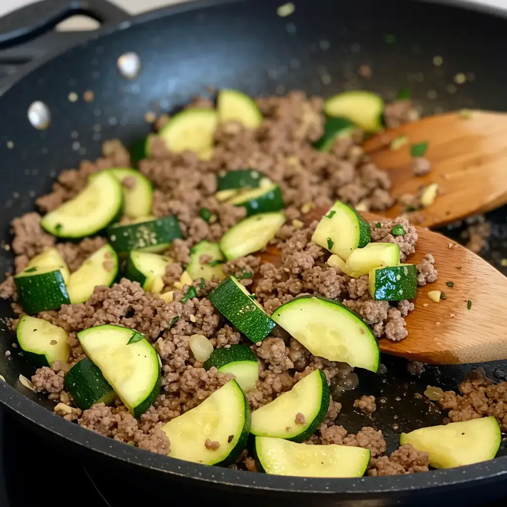 Beef and Zucchini Skillet with Garlic