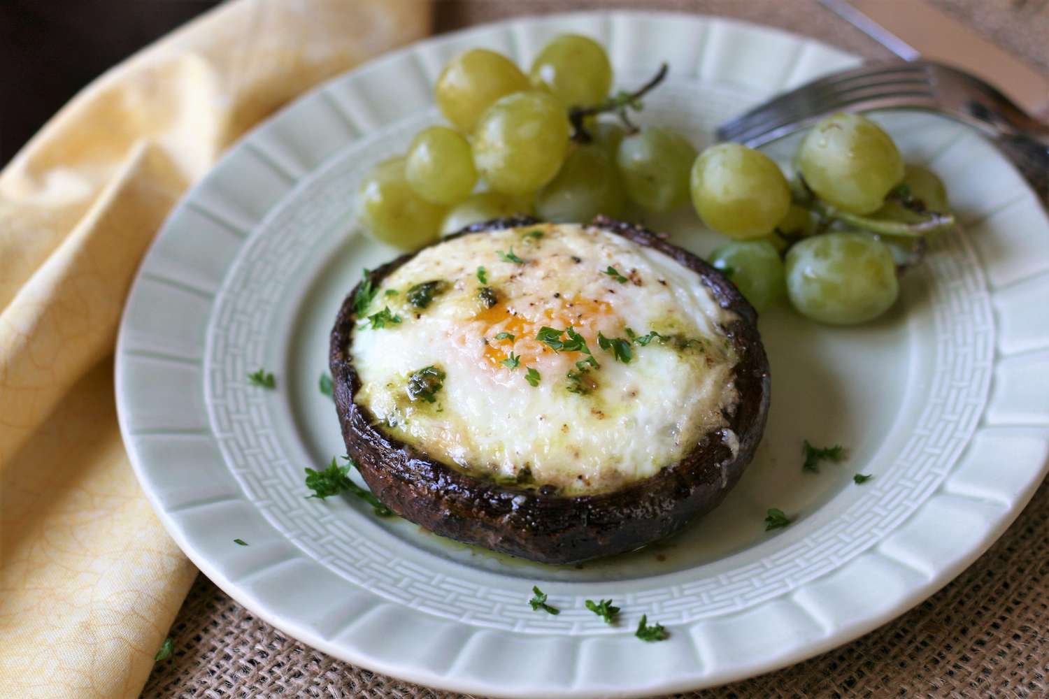 Savory Avocado and Egg Stuffed Portobello Mushrooms