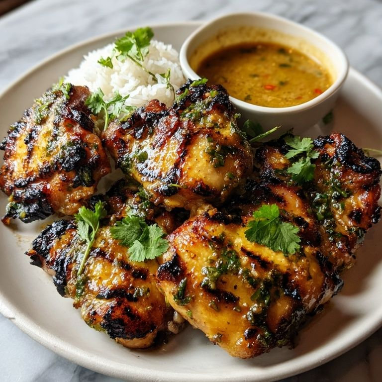 Bamboo-Skewered Thai Grilled Chicken with Lemongrass Marinade