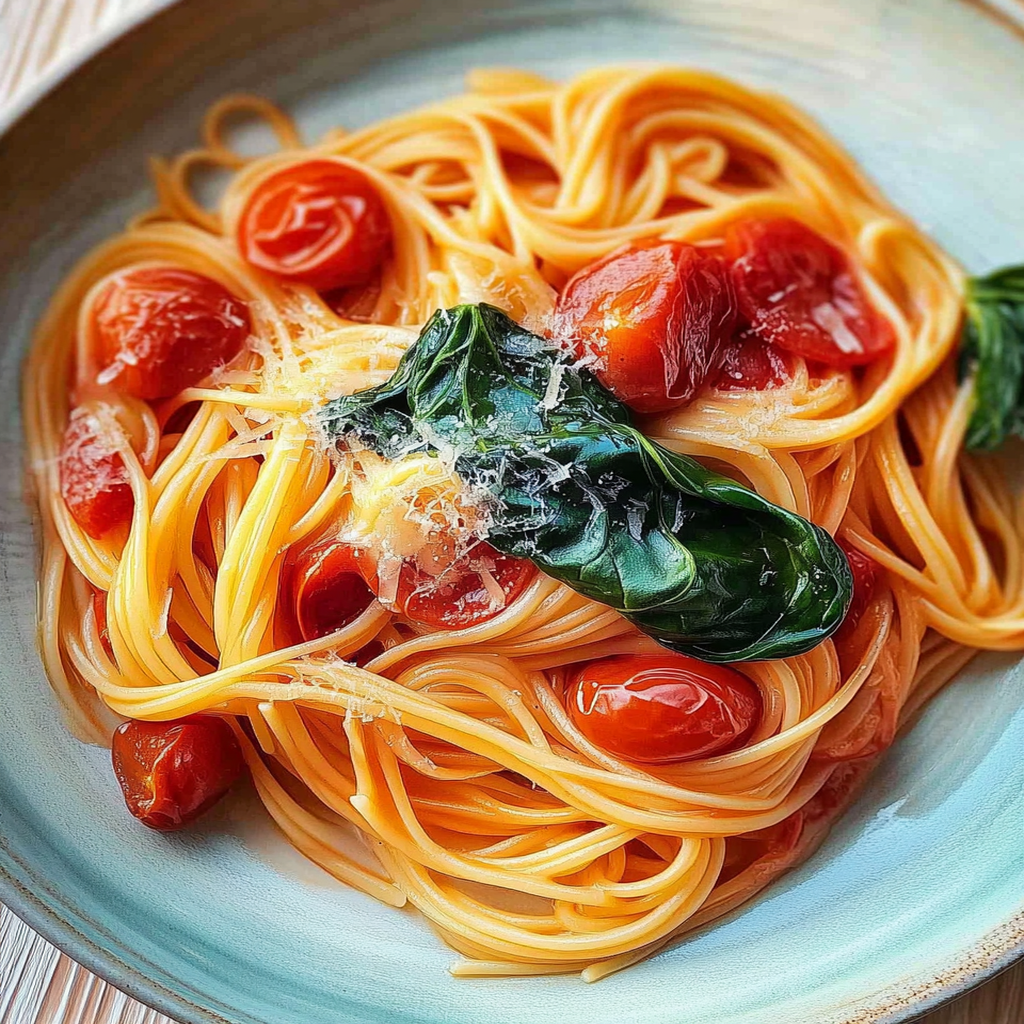 One-Pot Lemon Zest Pasta with Cherry Tomatoes and Spinach