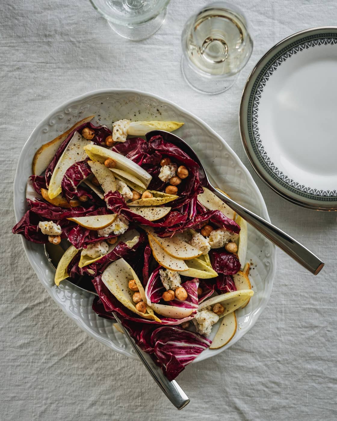Radicchio and Roasted Pear Salad with Honey Vinaigrette