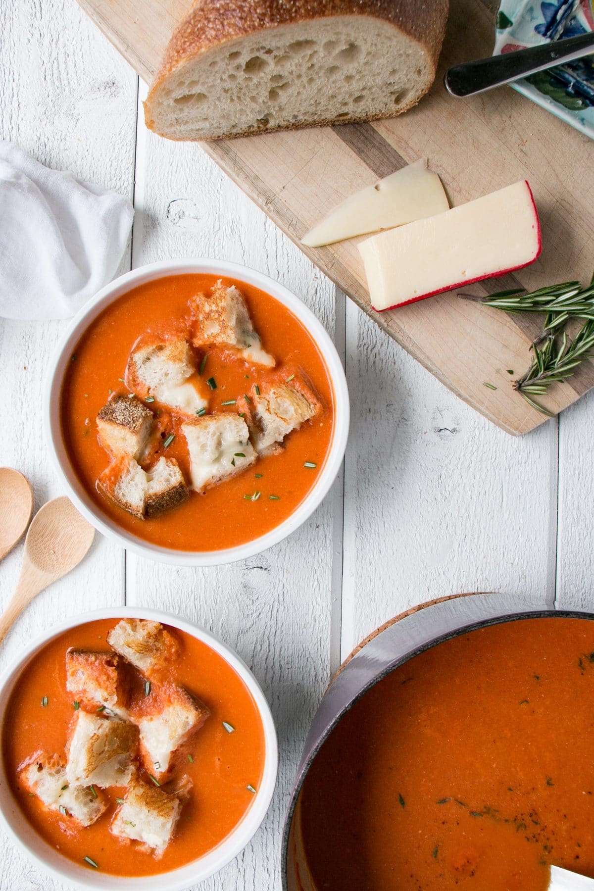One-Pot Tomato-Cheese Soup with Rosemary