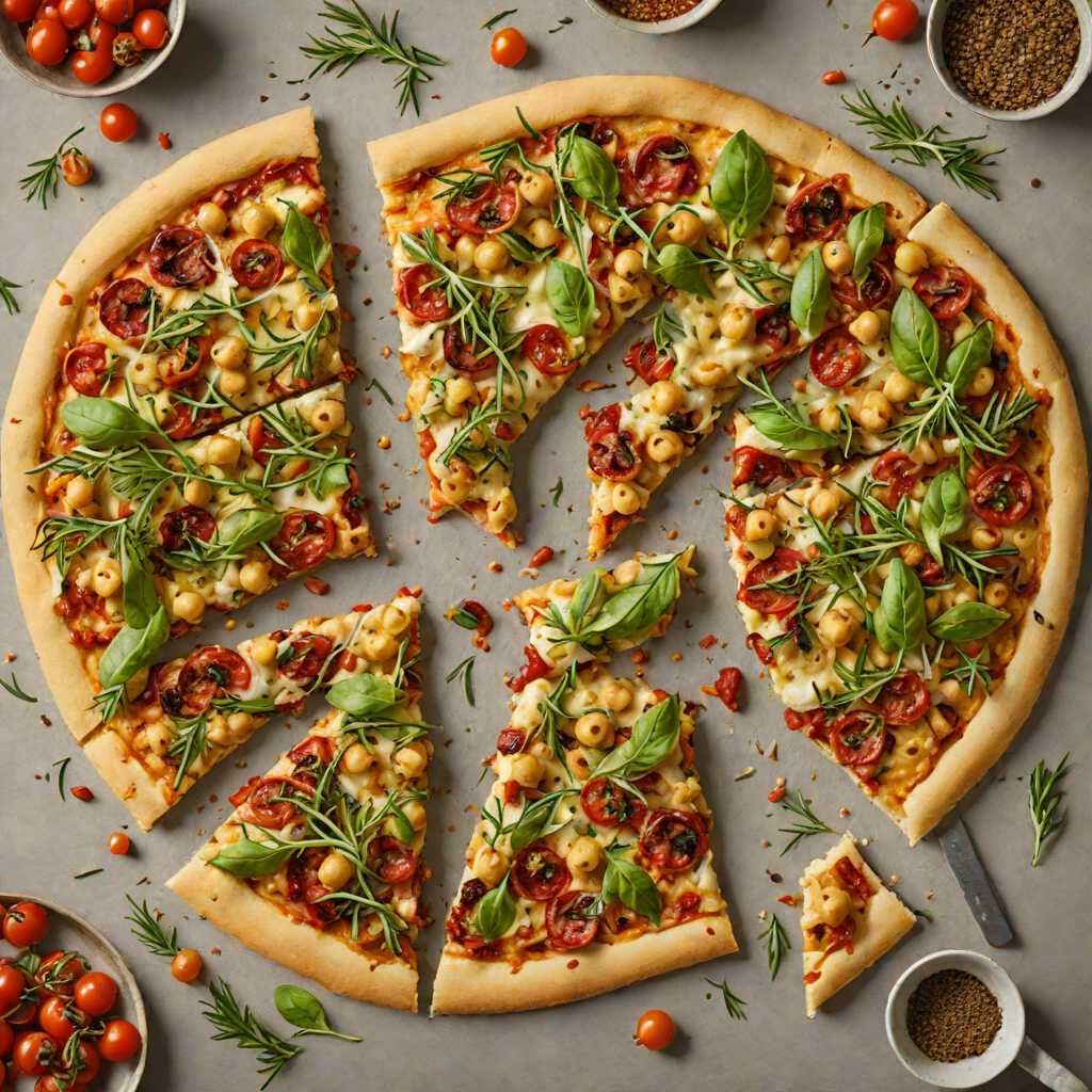 Chickpea and Rosemary Flatbread Pizza with Sun-Dried Tomatoes