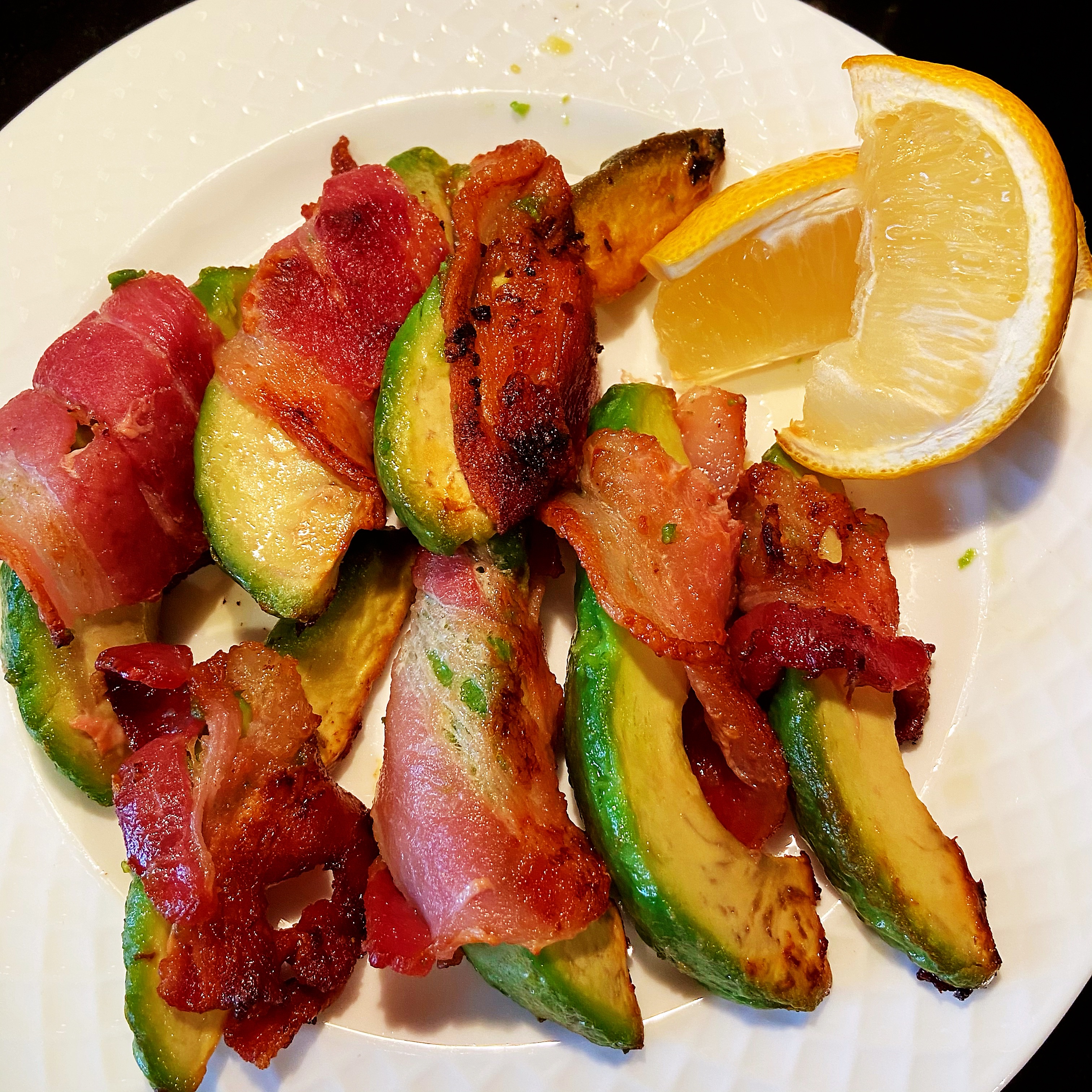 Baked Bacon-Wrapped Avocado with Garlic and Lemon