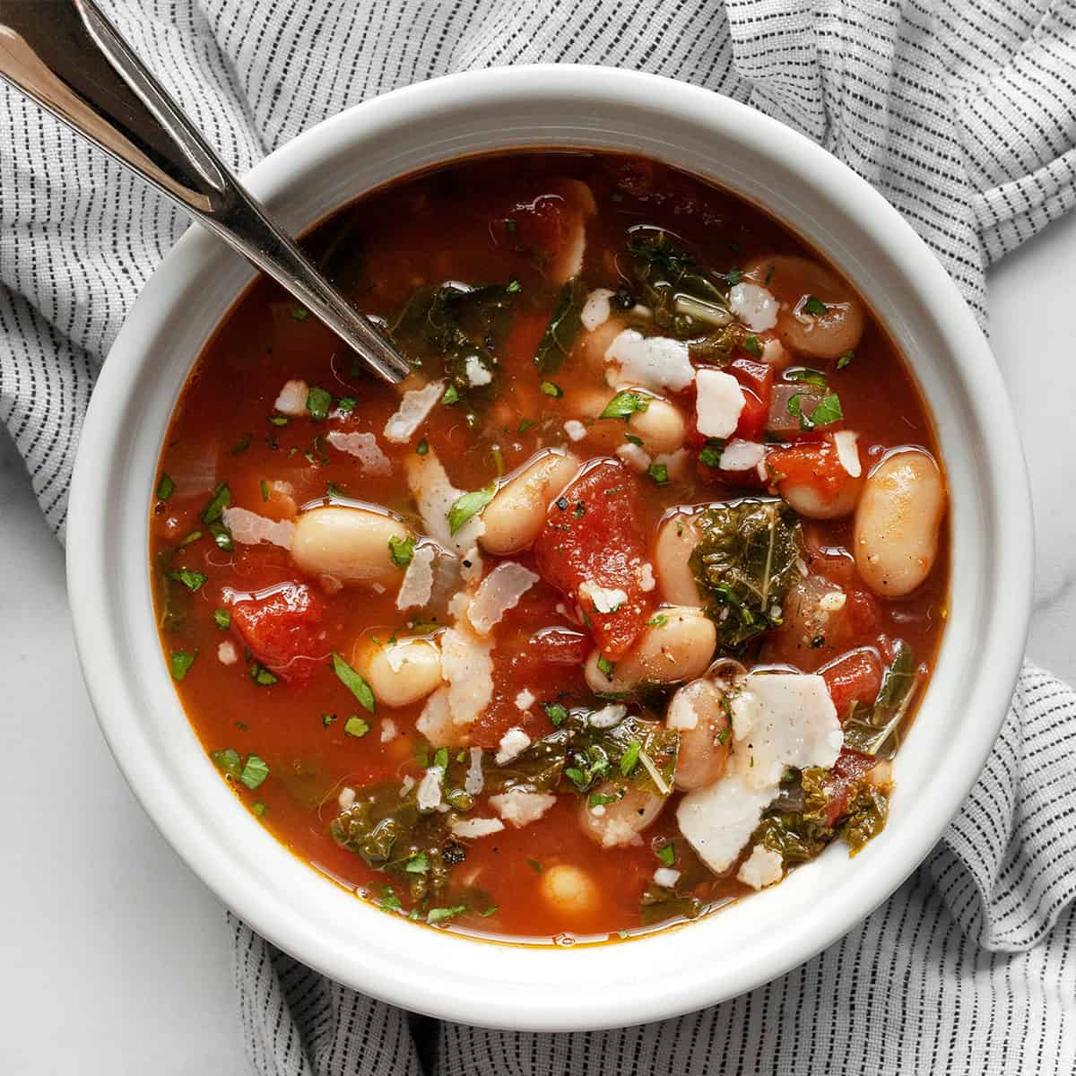 Slow-Simmered Tomato White Bean Soup with Rosemary
