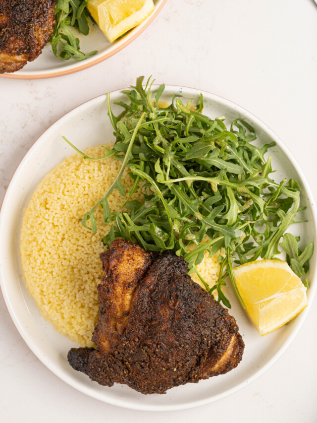 Ras El Hanout Roasted Chicken Thighs with Lemon-Herb Glaze