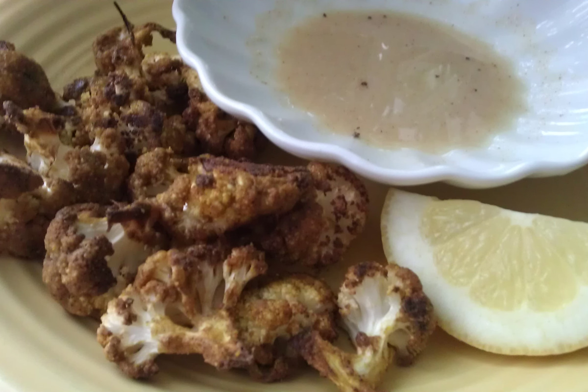 Ras El Hanout Roasted Cauliflower Steaks with Preserved Lemon
