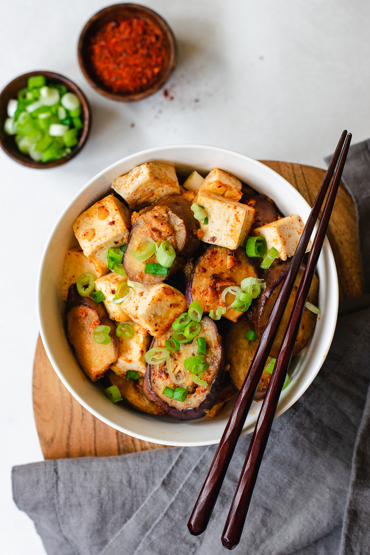 Stir-Fried Tofu and Eggplant with Miso Sauce