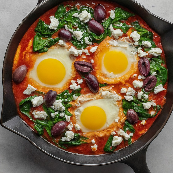 Mediterranean Shakshuka with Feta and Olives