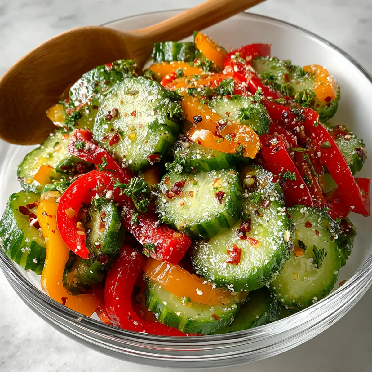 Cucumber and Bell Pepper Salad with Herbs