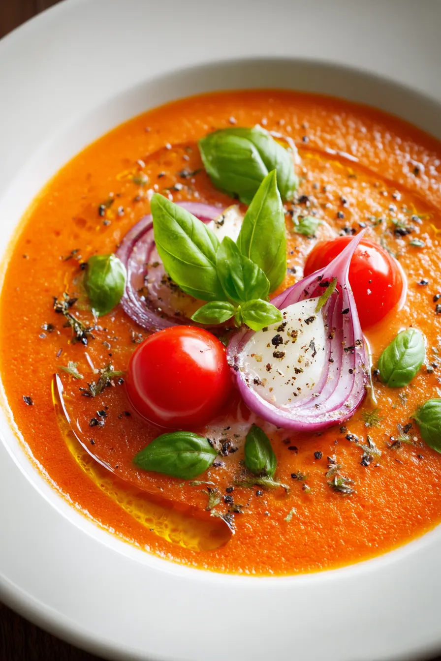 Roasted Tomato and Blood Orange Soup with Arugula