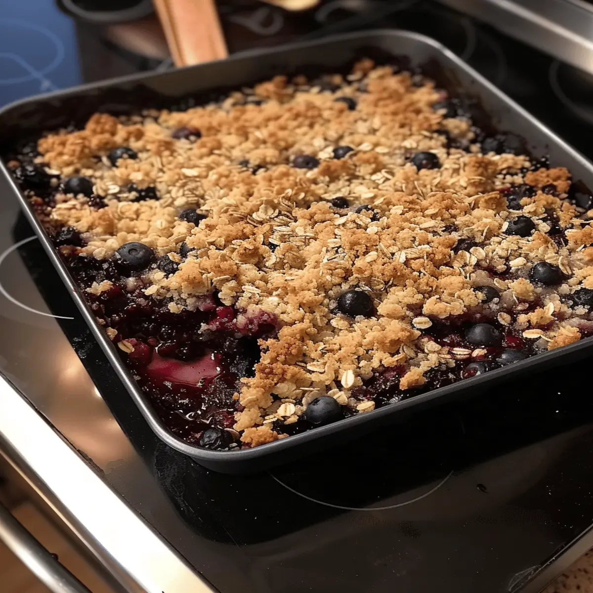 Huckleberry and Apple Crisp with Oat Topping