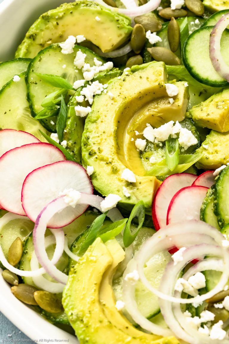 Cucumber-Avocado Salad with Radish Slices