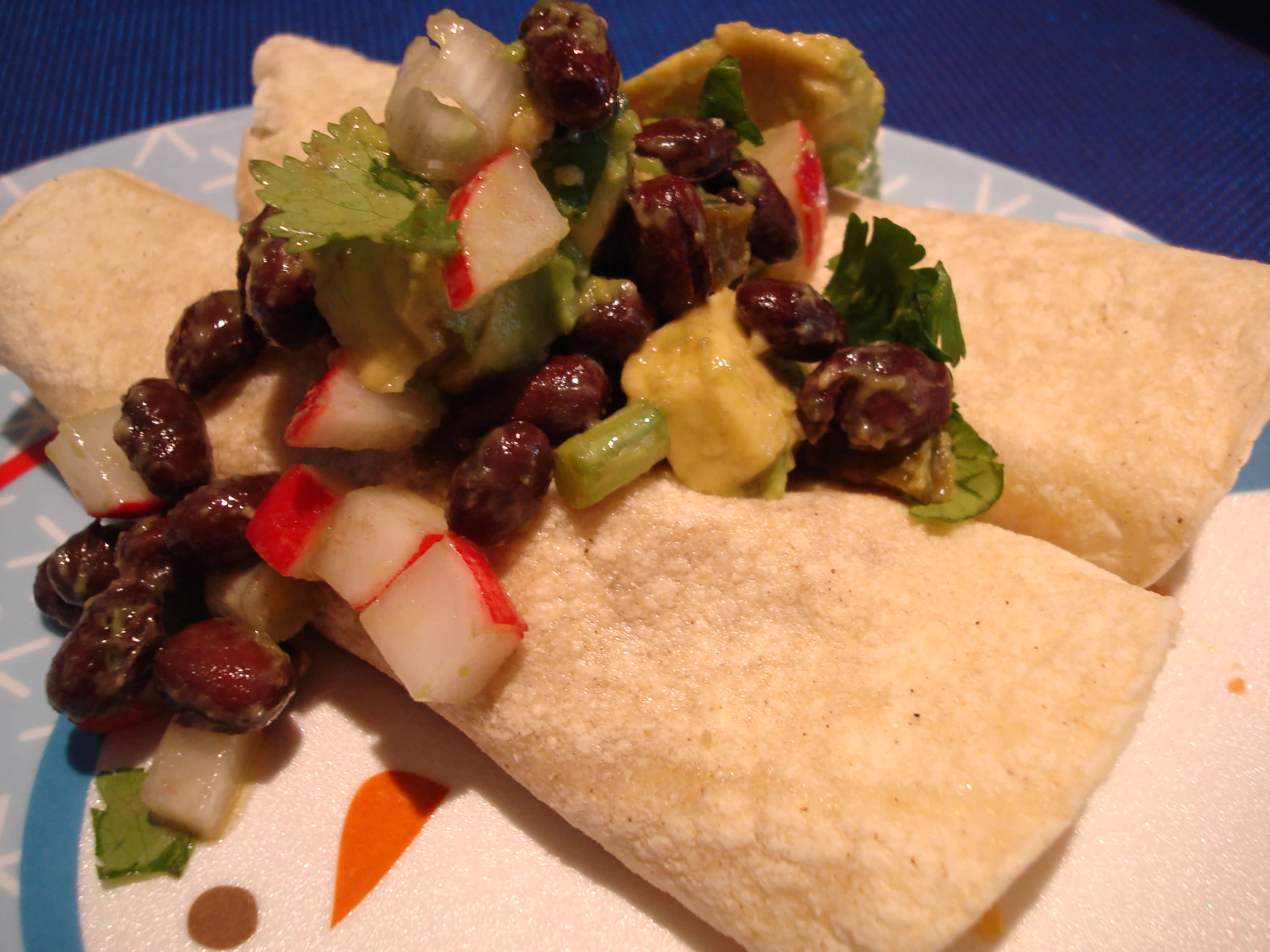 French-Mexican Black Bean and Avocado Crepes