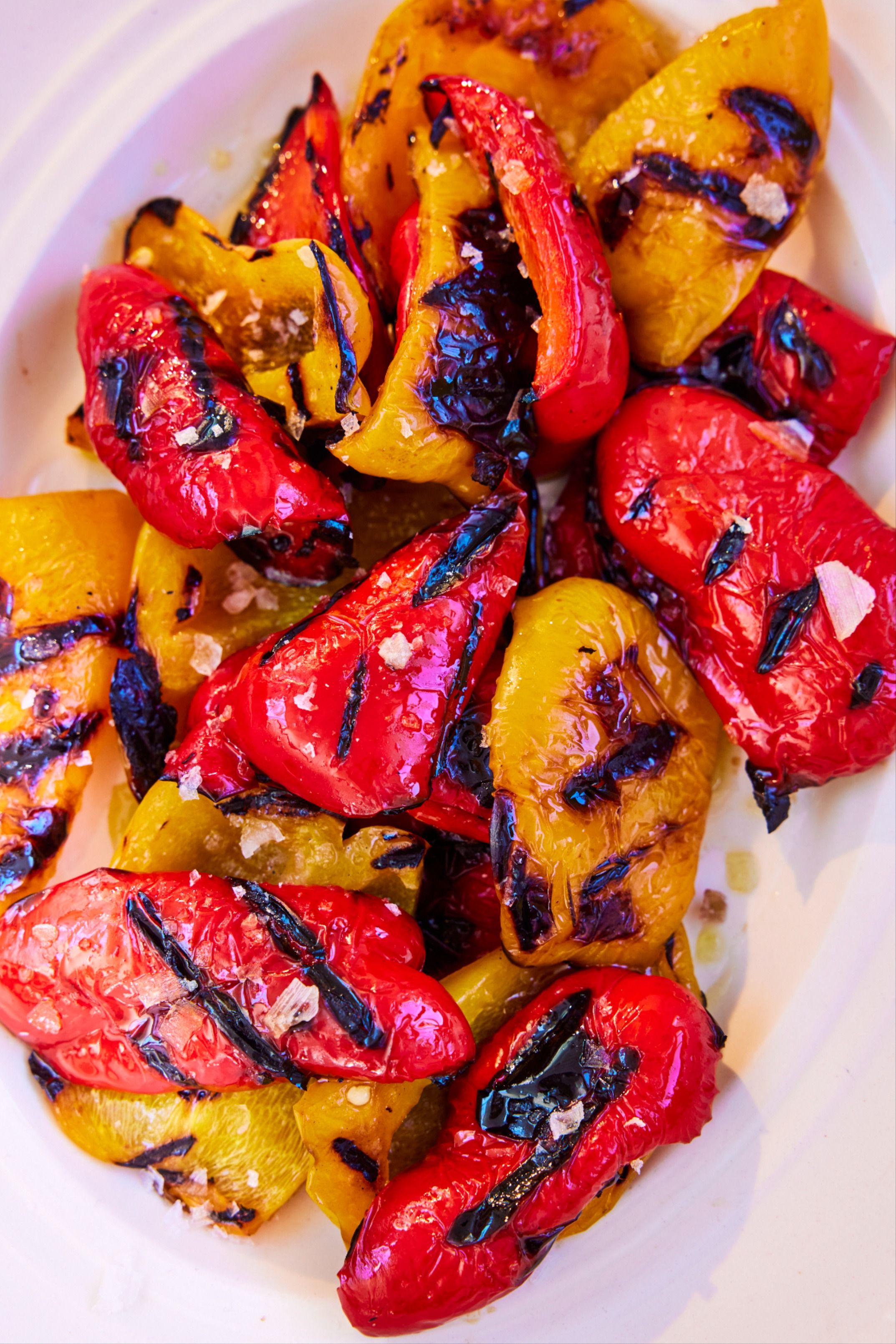 Smoky Gin Grilled Peppers with Honey Glaze