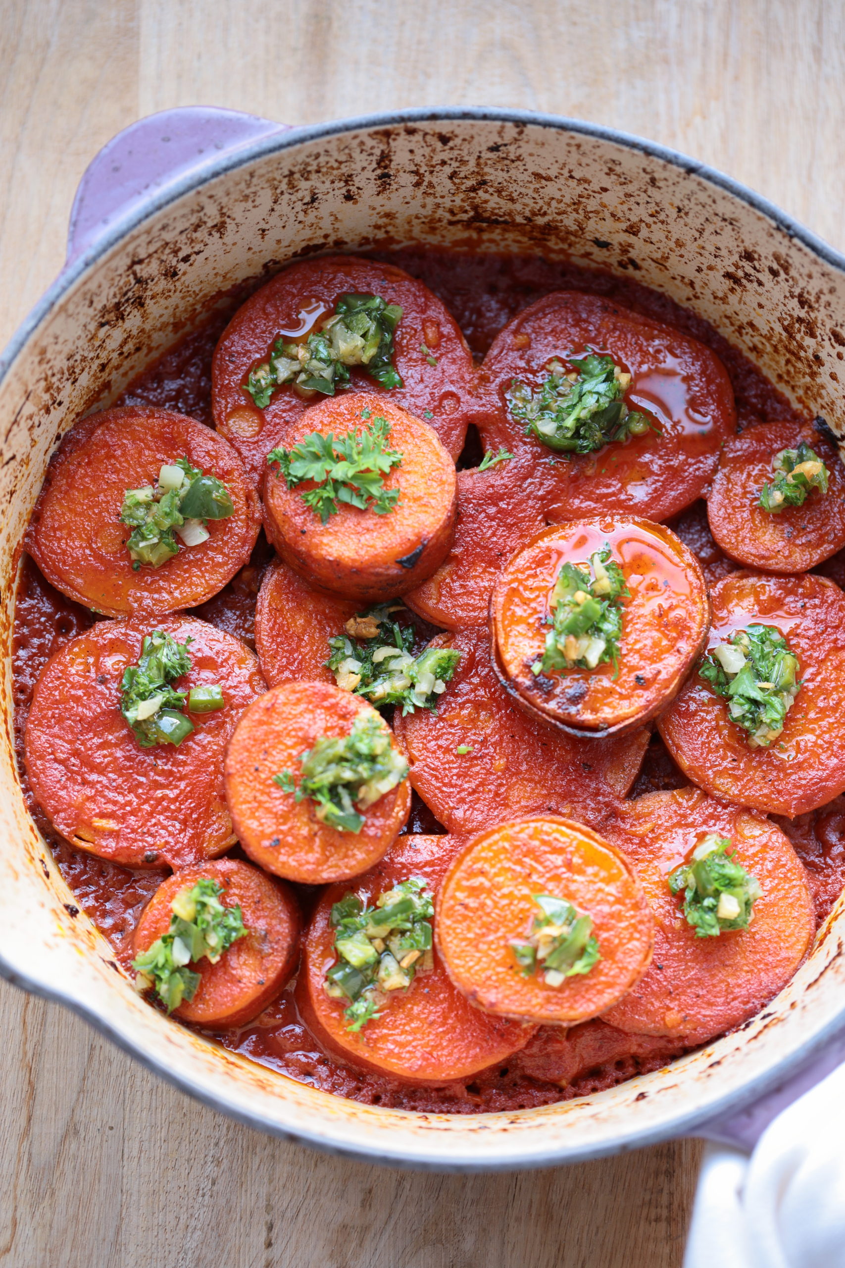 Sweet Potato Pastelón with Tomato Sauce