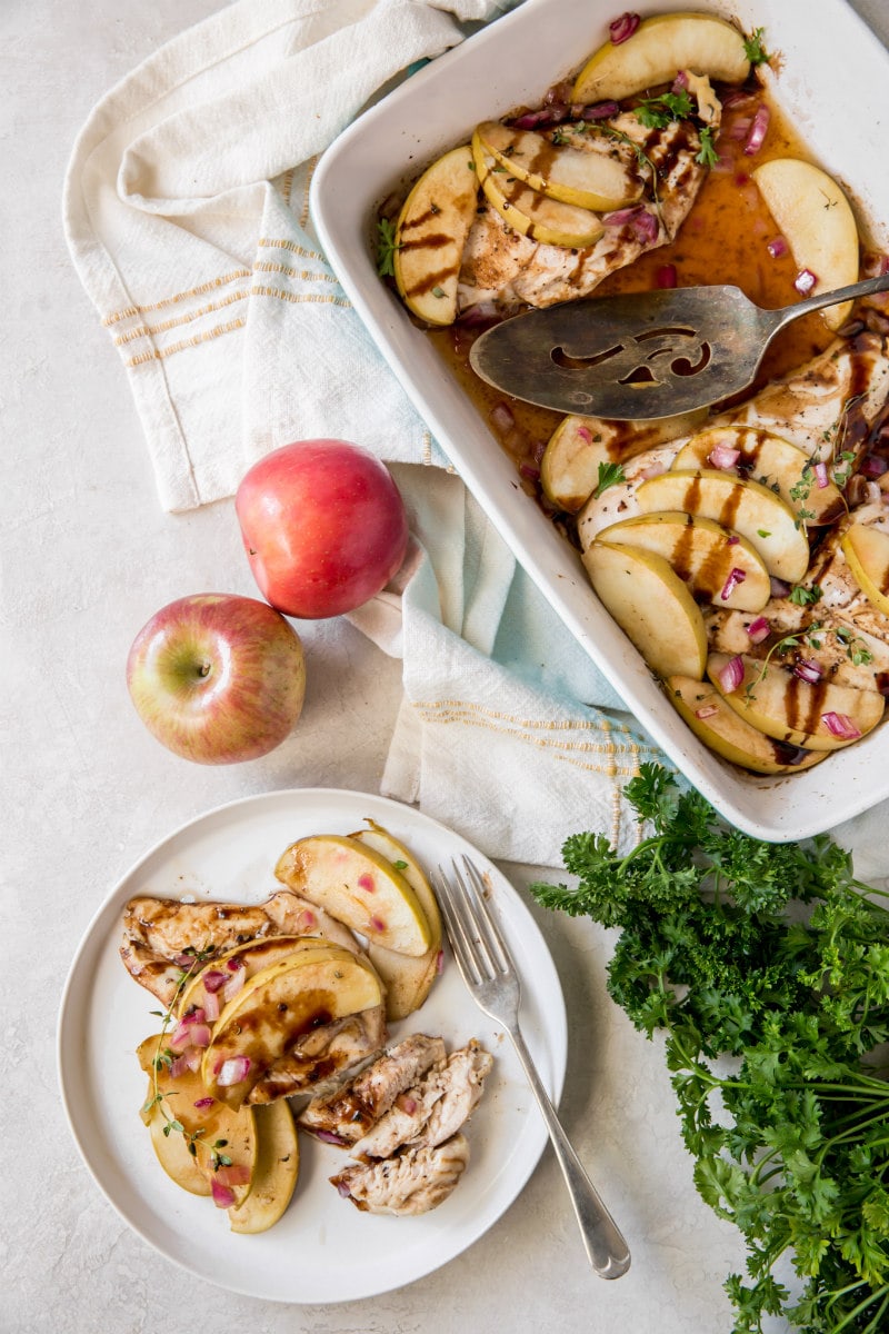 Slow-Cooked Chicken Thighs with Apple and Thyme