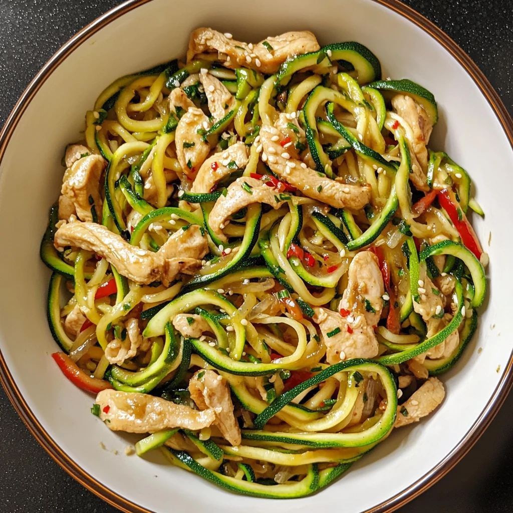 Sautéed Zucchini Noodles with Garlic-Sage Chicken