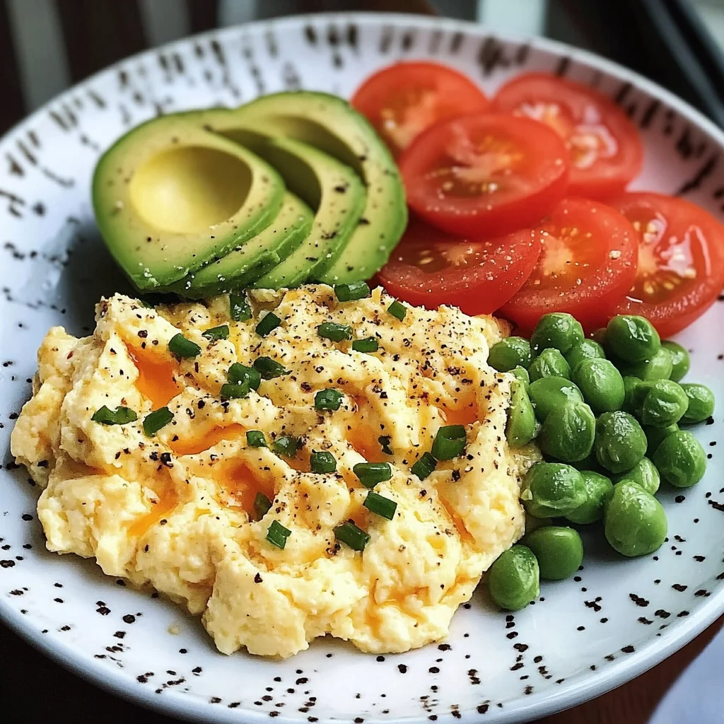 Avocado-Herb Scrambled Eggs with Tomato