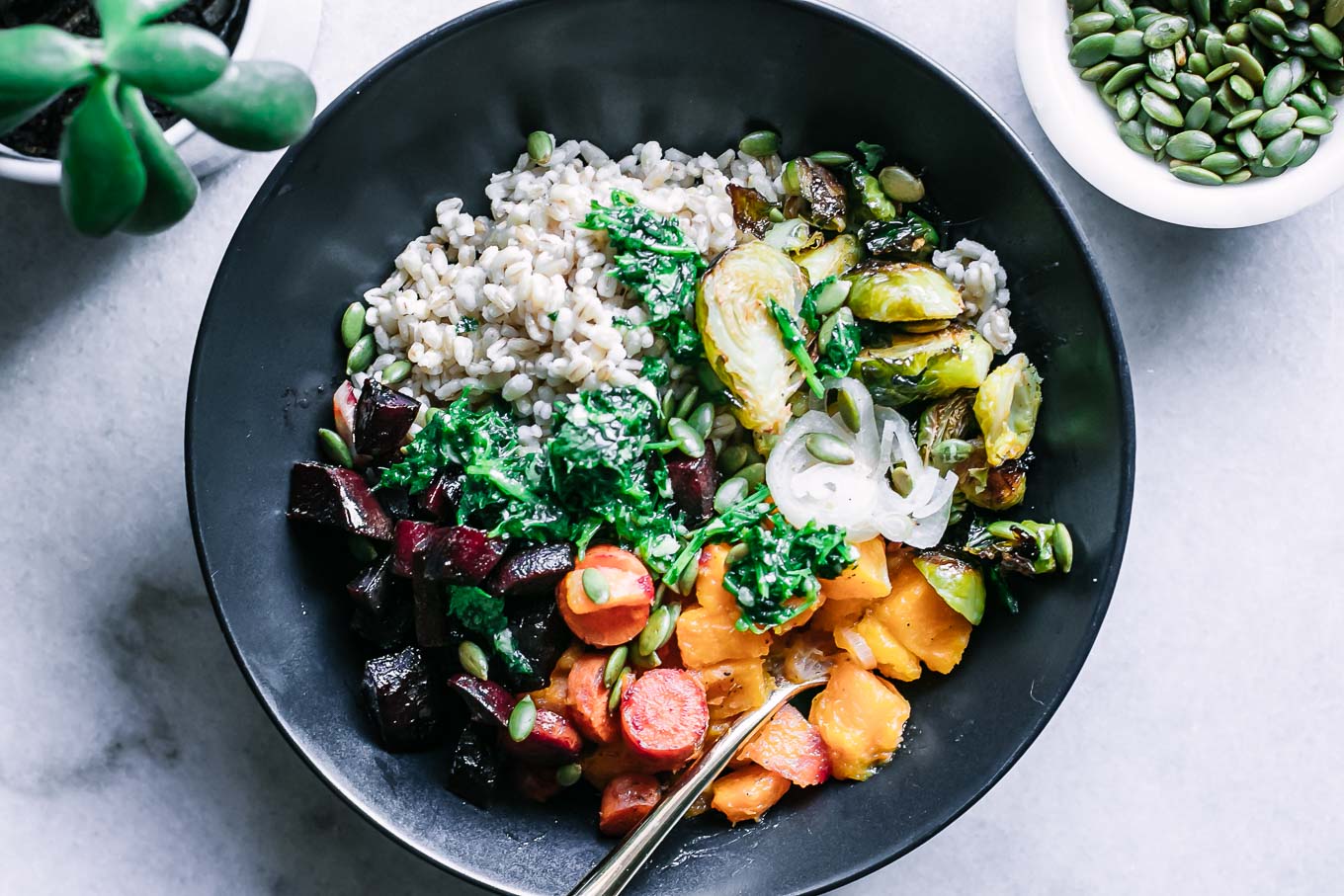 Roasted Barley Flour Bowl with Butter and Honey