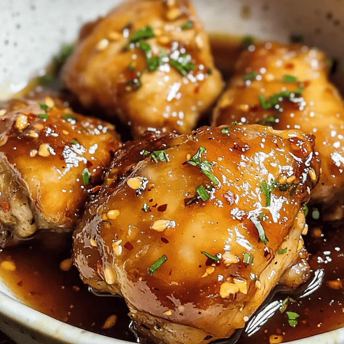 Honey-Soy Glazed Chicken Thighs with Ginger and Garlic