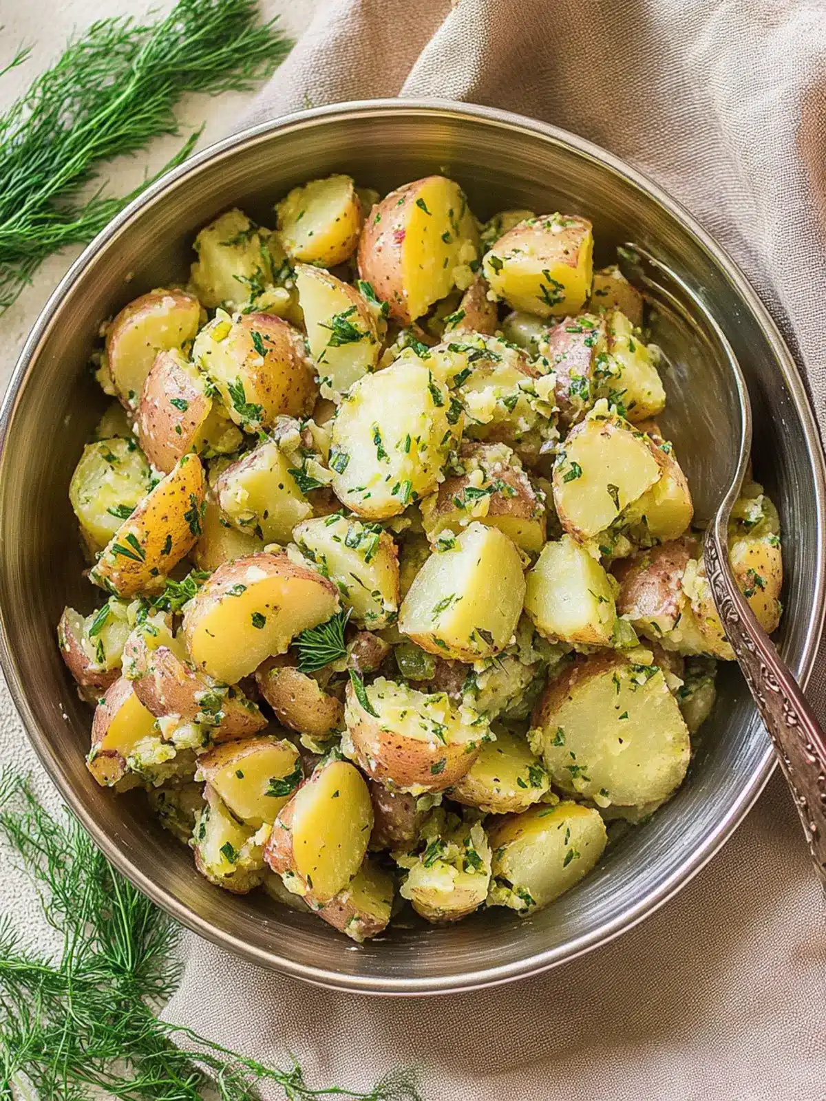 Spiced Mustard-Rice Potatoes with Fresh Herbs
