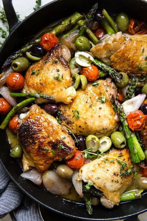Savory Herb-Roasted Chicken Thighs with Asparagus