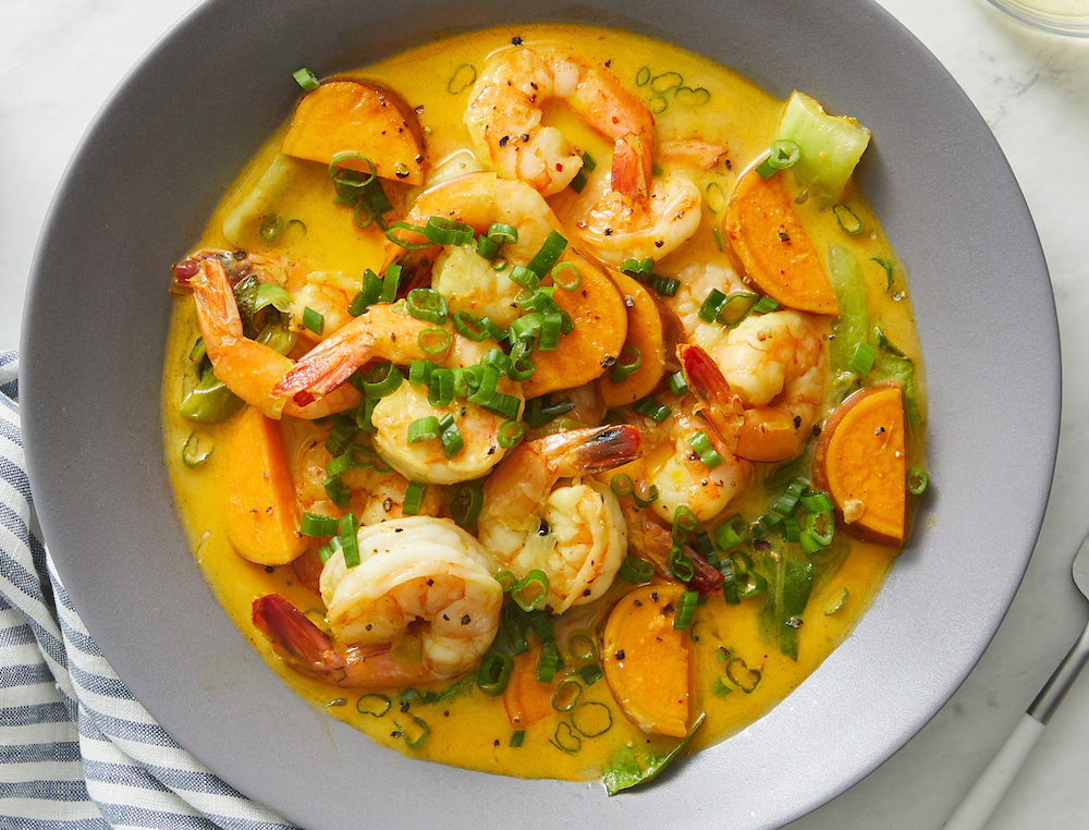Coconut-Curry Shrimp with Sweet Potatoes
