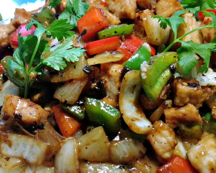 Stir-Fried Black Bean Pork with Scallions and Chili