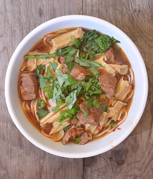 Homemade Beef Broth with Tofu Skin Noodles