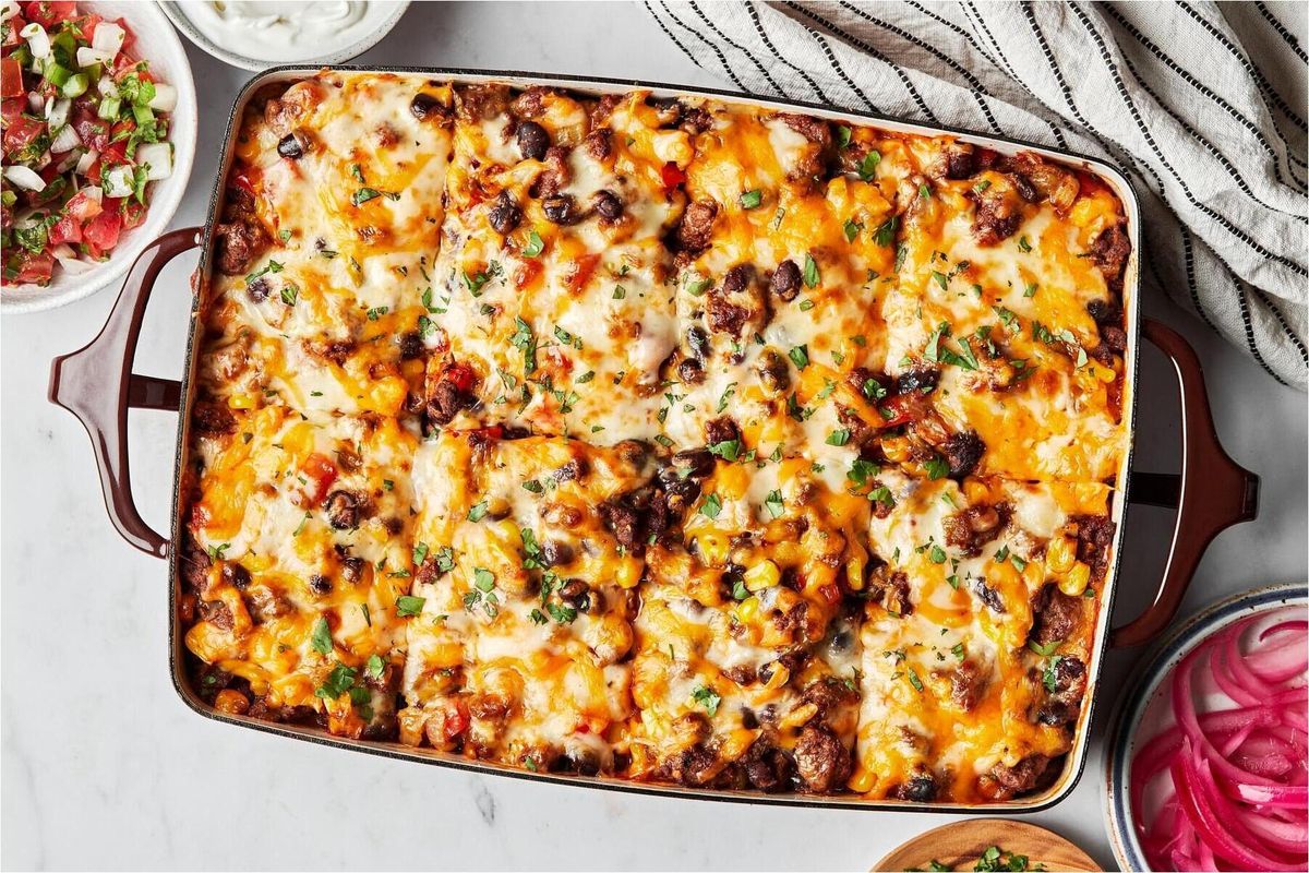 Mexican-Style Chicken and Cheese Enchilada Casserole
