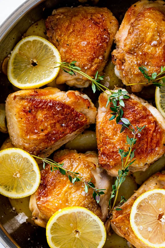 Bone-in Chicken Thighs with Lemon and Thyme