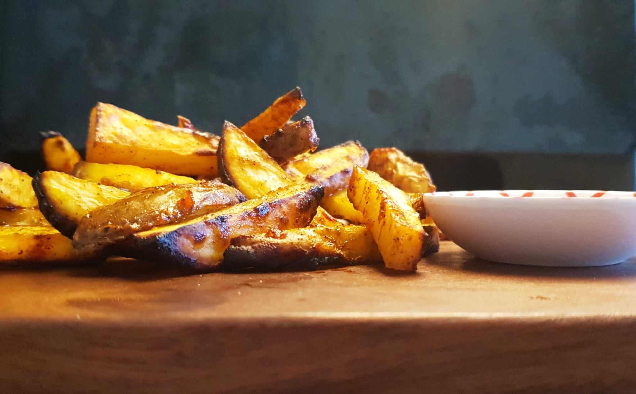 Crispy Herb-Roasted Vegetable Fries with Sriracha Sauce