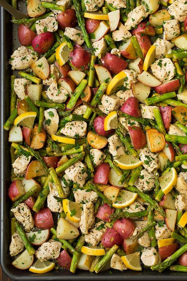 Sheet Pan Lemon-Garlic Chicken with Asparagus and Potatoes