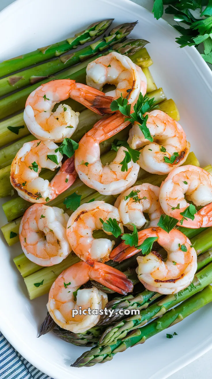 Saffron-Infused Shrimp and Asparagus in Garlic Butter