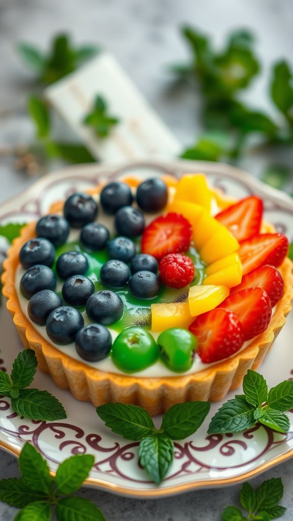 Baked Rainbow Fruit Tart