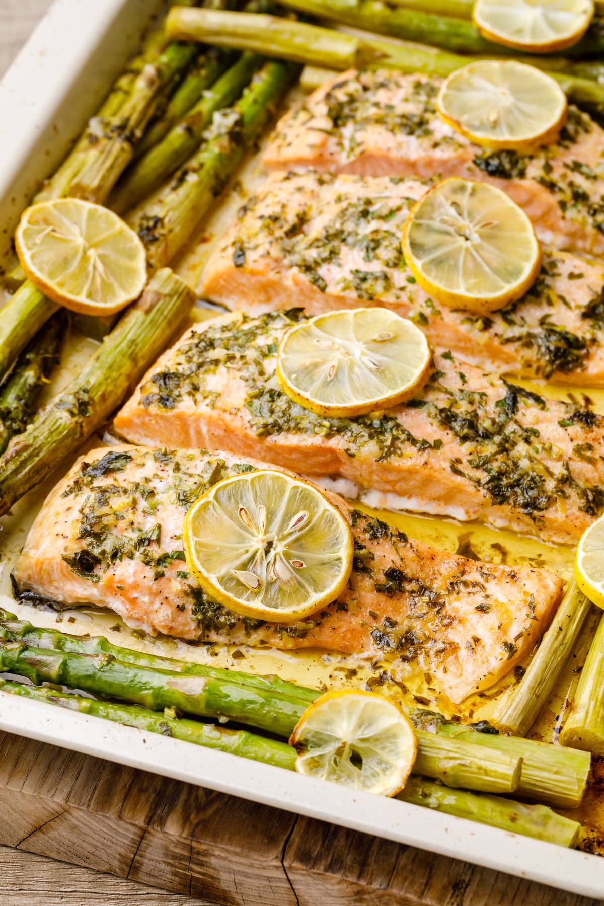 Sheet Pan Herb-Roasted Salmon with Asparagus