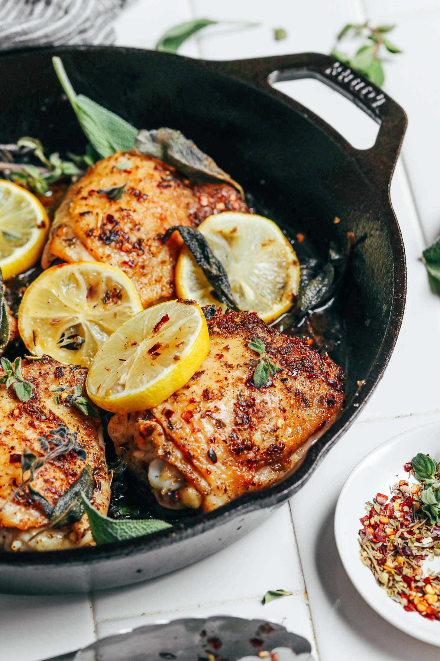 Herb-Roasted Chicken Thighs with Lemon and Root Vegetables