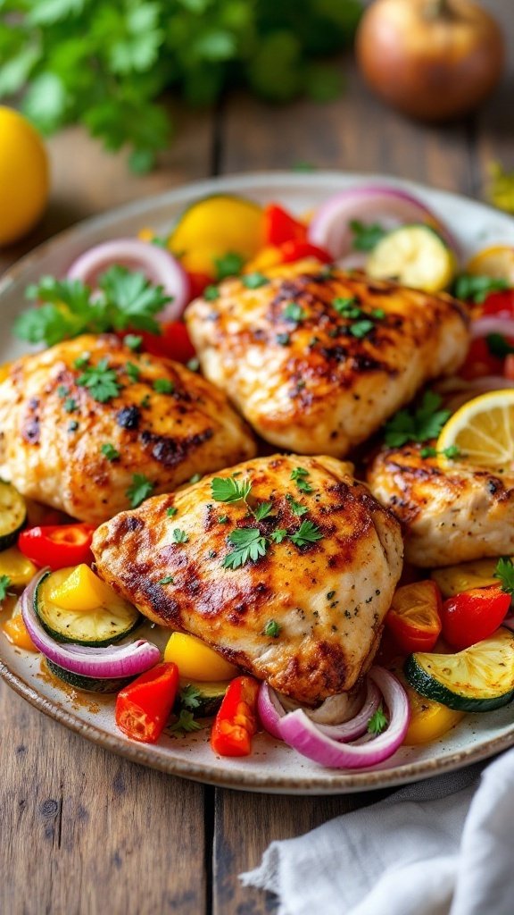 Sheet Pan Herb-Roasted Chicken with Lemon and Root Vegetables