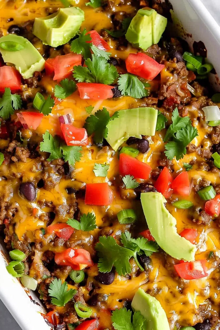 Beef and Vegetable Burrito Casserole
