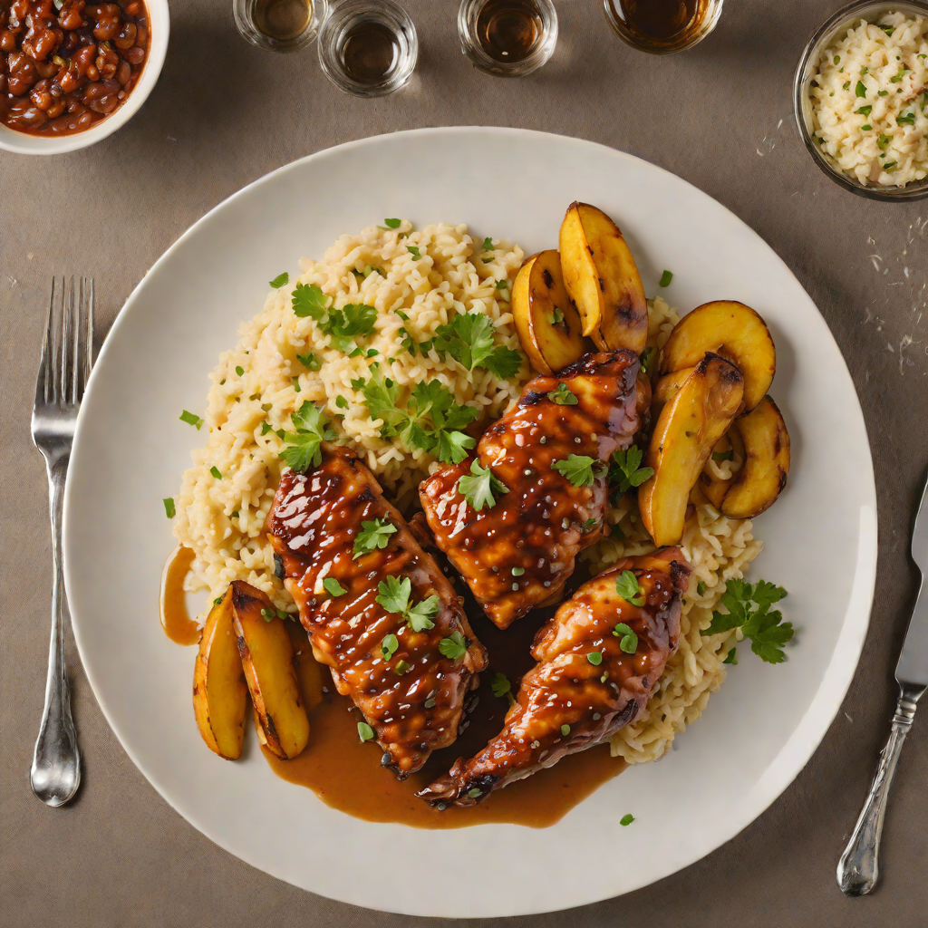 Mojo-Glazed Chicken with Mashed Plantains