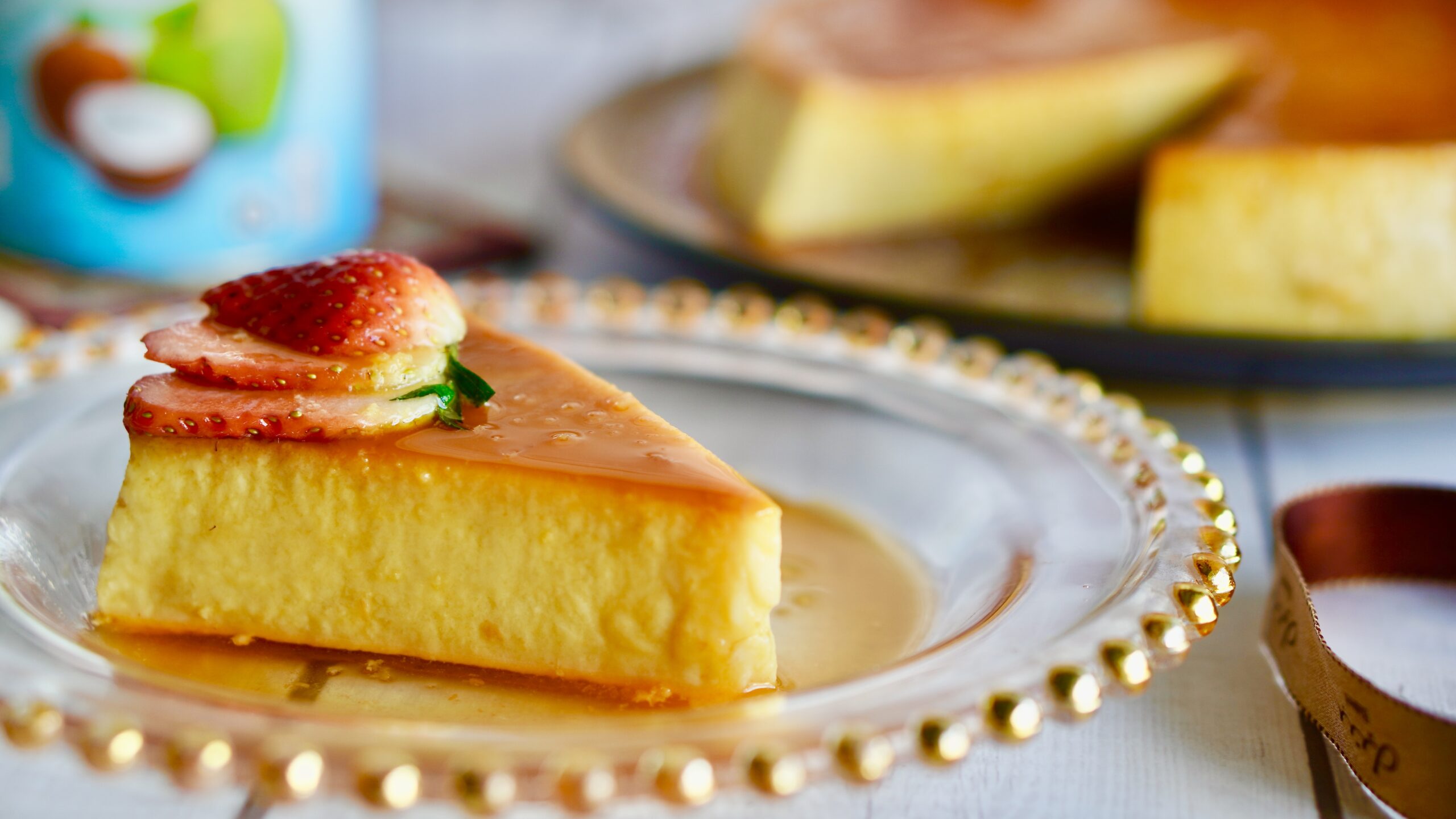 Baked Coconut Flan with Caramel Sauce