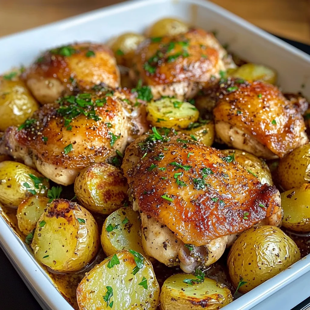 Herb-Roasted Chicken Thighs with Baby Potatoes