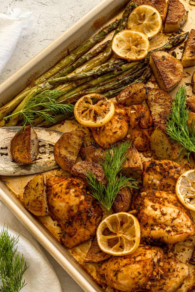 Sheet Pan Lemon-Dill Chicken with Roasted Potatoes