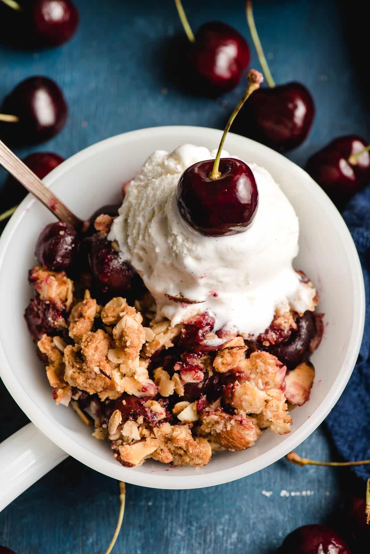Cherry-Almond Crumble with Oat Crust
