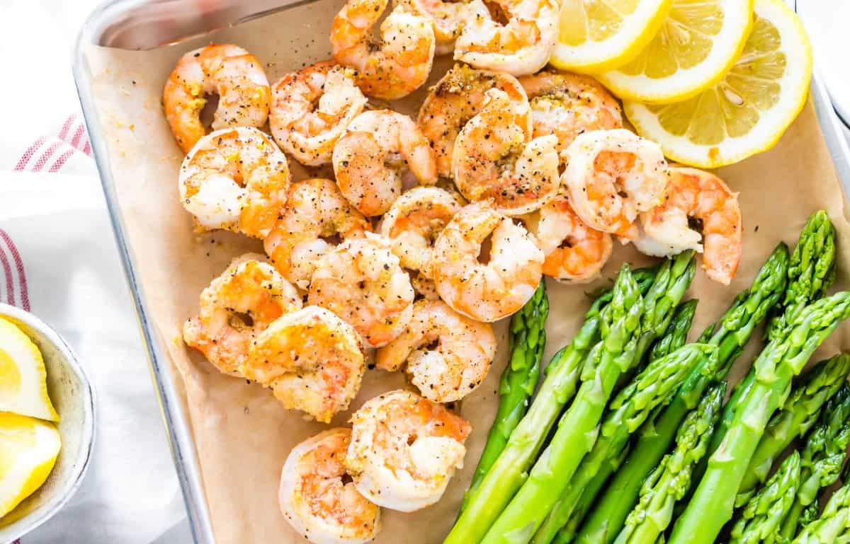 One Pot Lemon-Pepper Shrimp with Asparagus