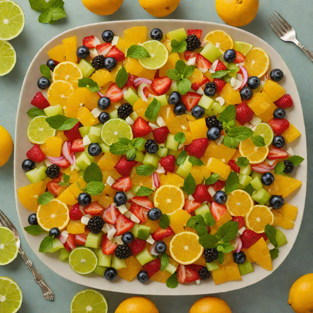 Citrus-Mint Fruit Salad with Honey-Lime Dressing