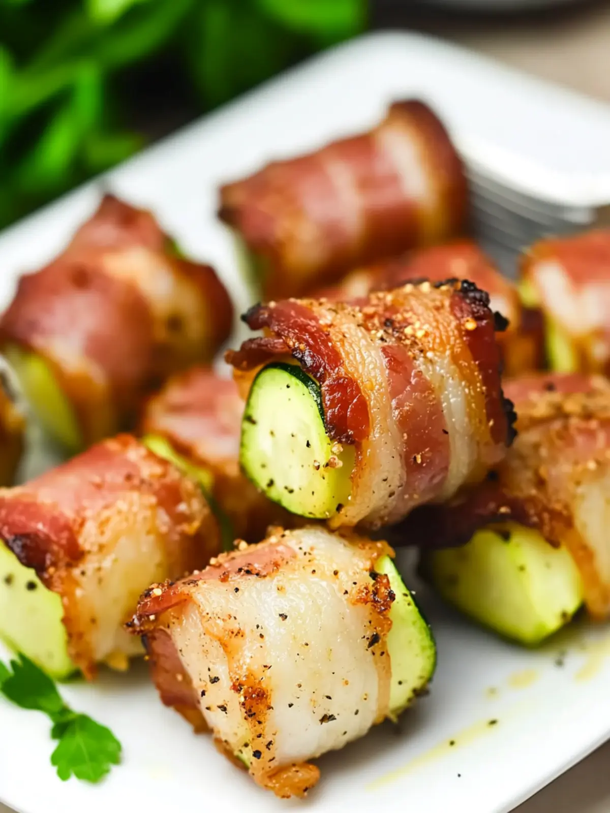 Crispy Bacon-Wrapped Zucchini Bundles